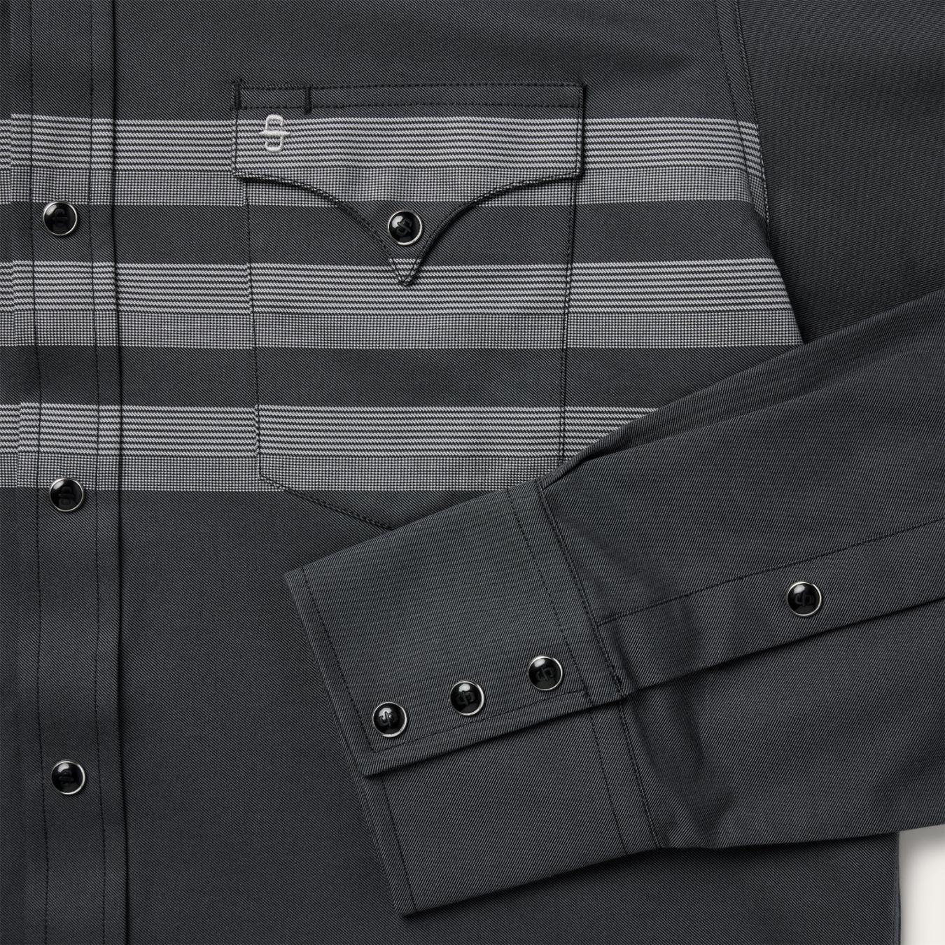 Men Western Shirts | Stetson Border Stripe Twill Western Shirt Black