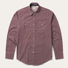 Men Western Shirts | Stetson Broken Diamond Print Western Shirt Red