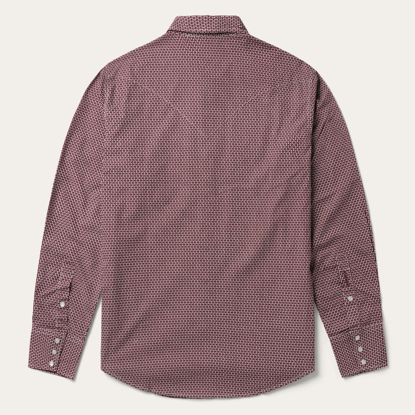 Men Western Shirts | Stetson Broken Diamond Print Western Shirt Red