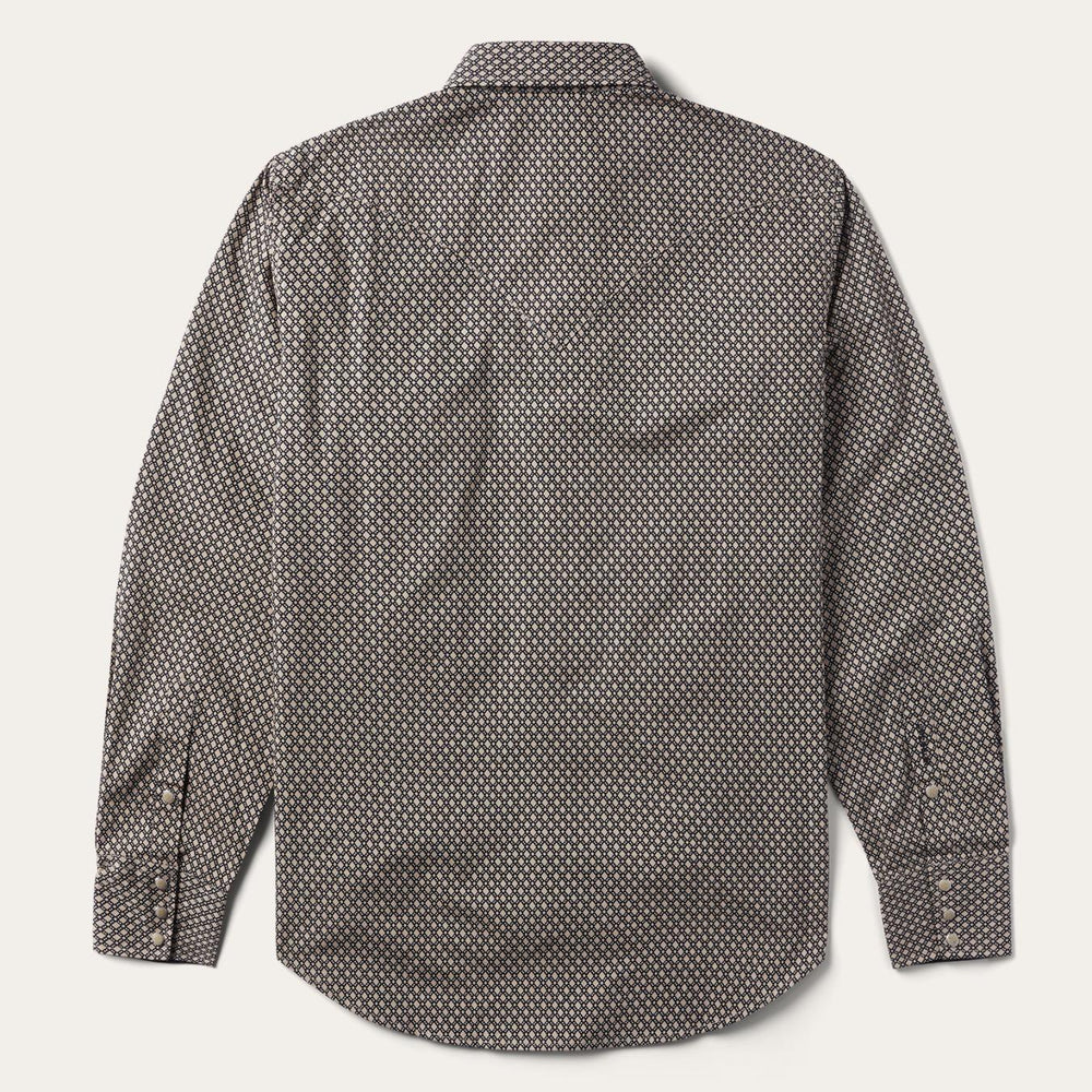 Men Western Shirts | Stetson Brown Diamond Print Western Shirt Brown