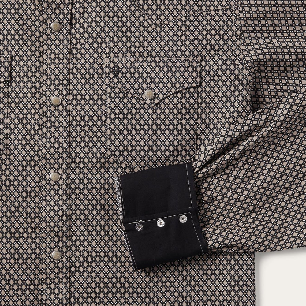 Men Western Shirts | Stetson Brown Diamond Print Western Shirt Brown