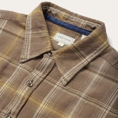 Men Western Shirts | Stetson Brown Flannel Button-Front Shirt Brown