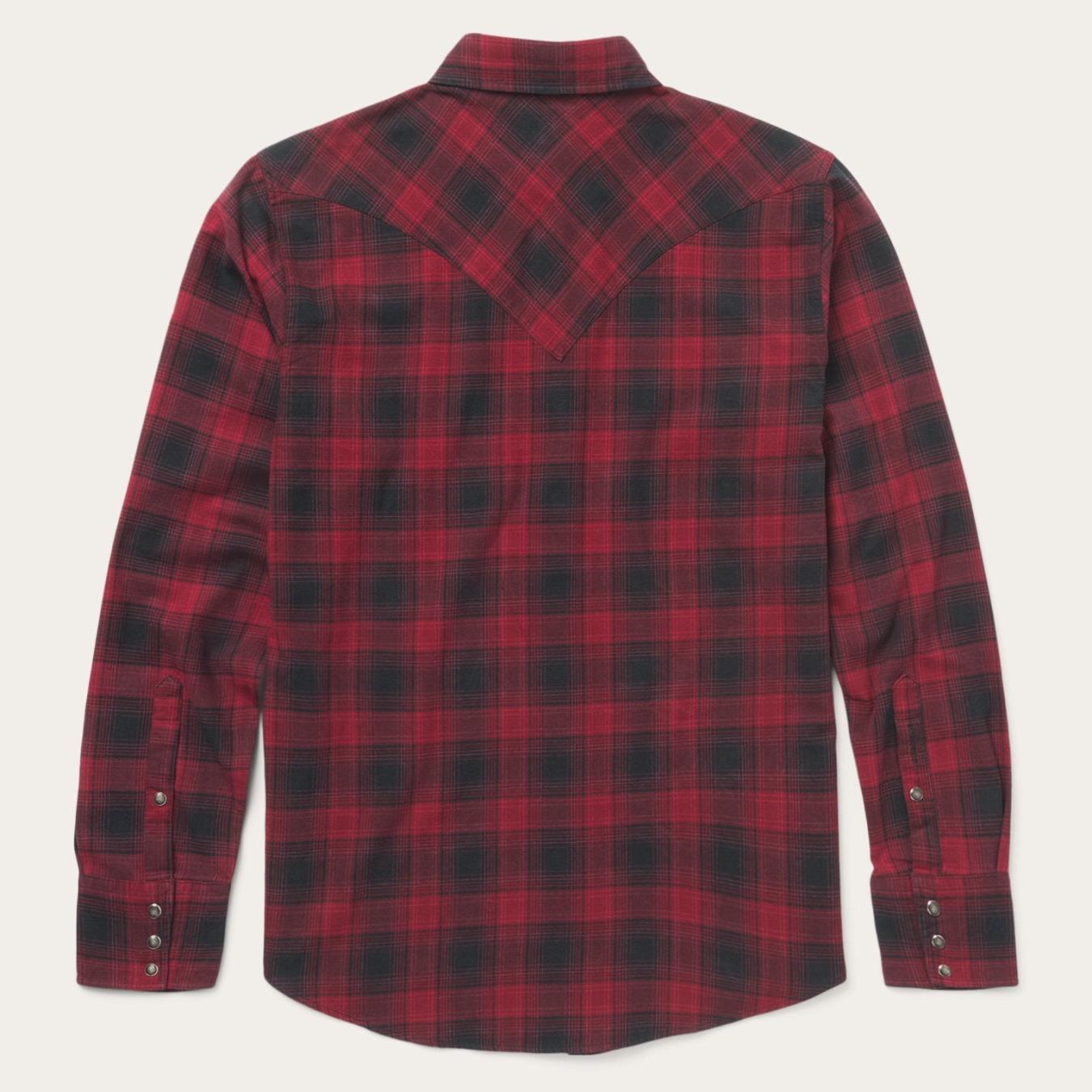 Men Western Shirts | Stetson Brushed Twill Plaid Shirt Black