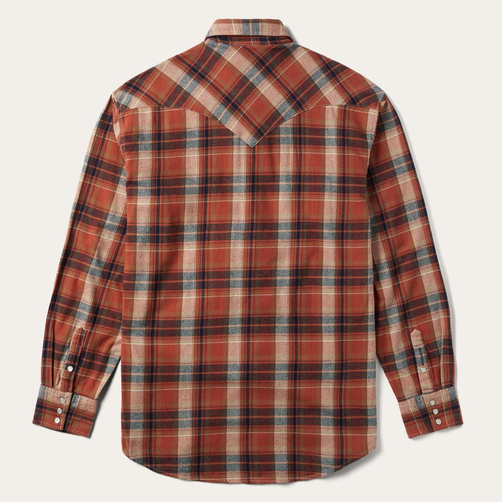 Men Western Shirts | Stetson Brushed Twill Plaid Shirt Orange