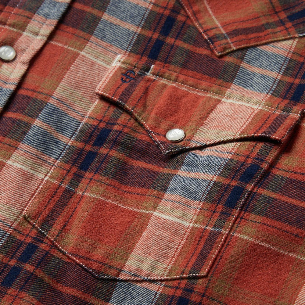 Men Western Shirts | Stetson Brushed Twill Plaid Shirt Orange