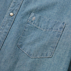 Men Western Shirts | Stetson Chambray Denim Shirt Blue