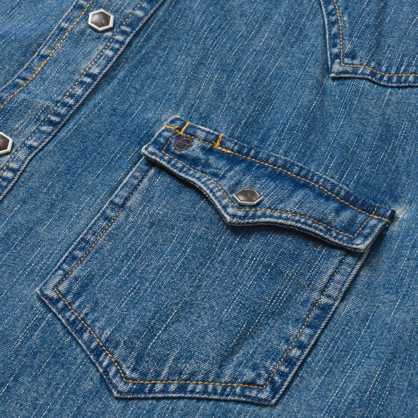 Men Western Shirts | Stetson Classic Denim Shirt Blue