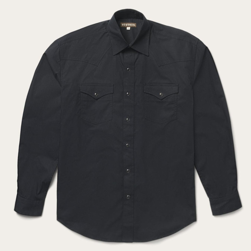 Men Western Shirts | Stetson Classic Western Shirt In Black Black