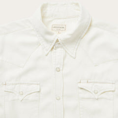 Men Western Shirts | Stetson Cream Twill Shirt White