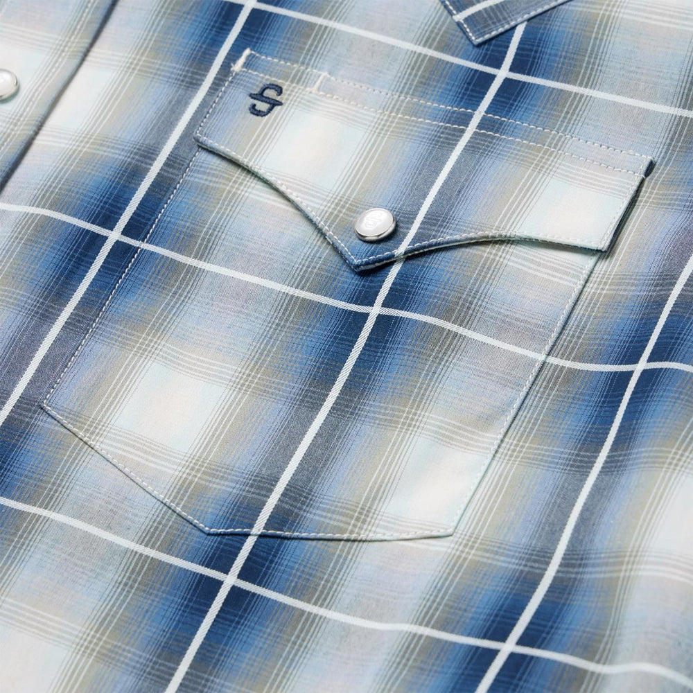 Men Western Shirts | Stetson Crystal Plaid Western Shirt Blue