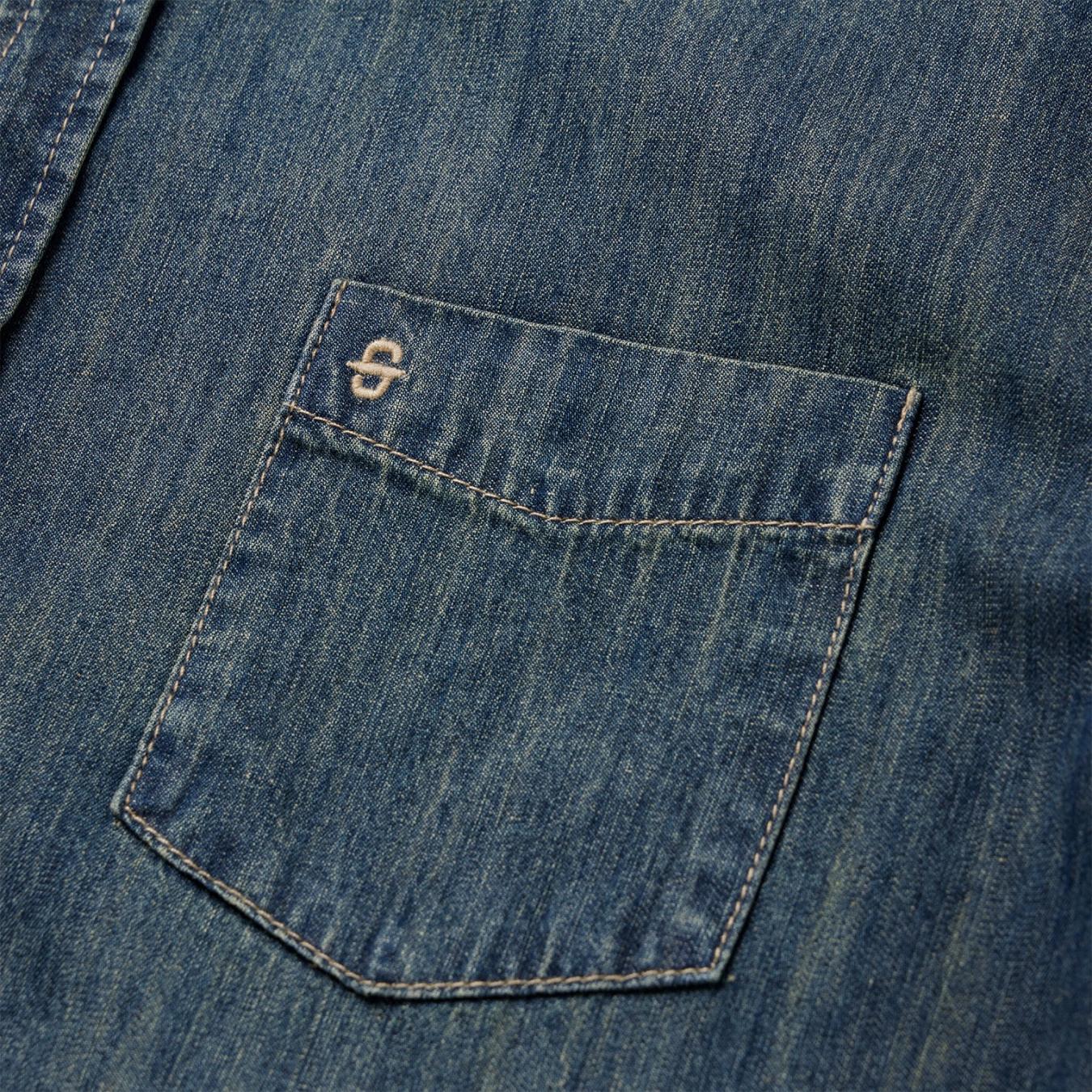 Men Western Shirts | Stetson Dark Denim Western Shirt Blue