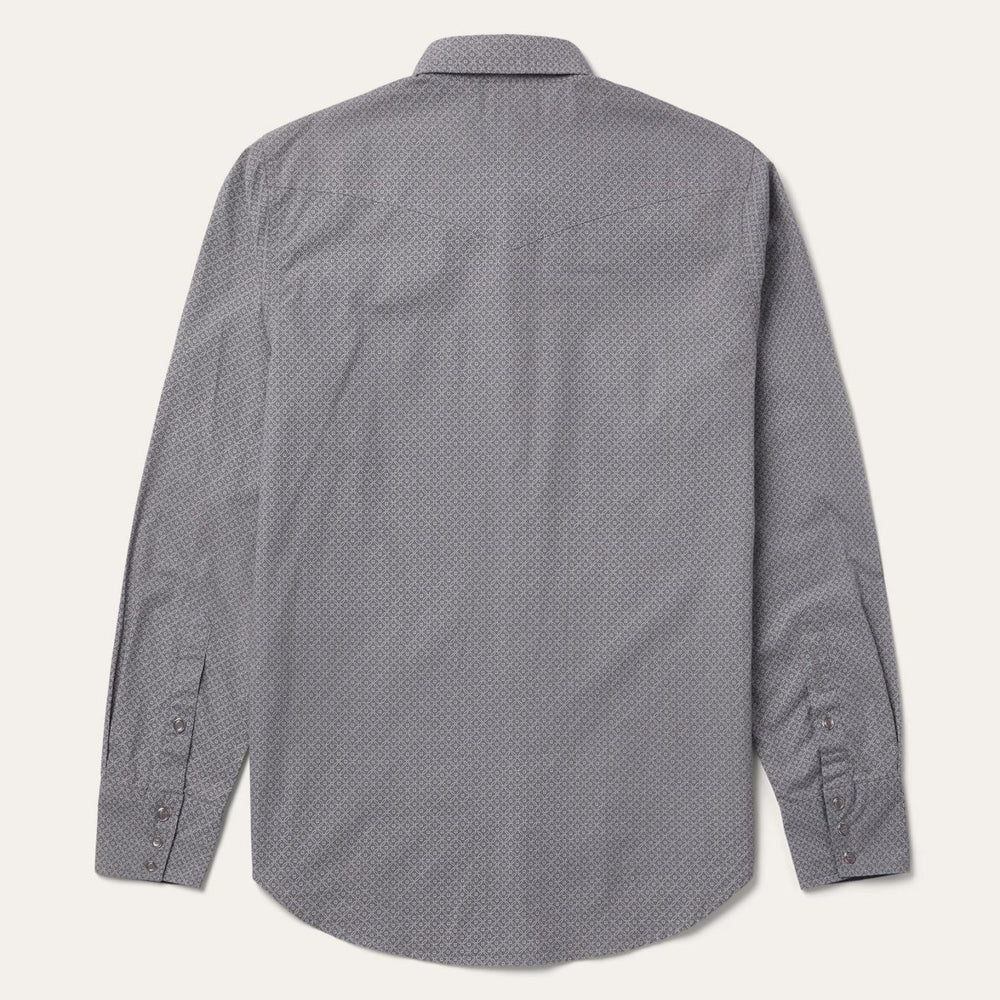 Men Western Shirts | Stetson Diamond Print Western Shirt Grey
