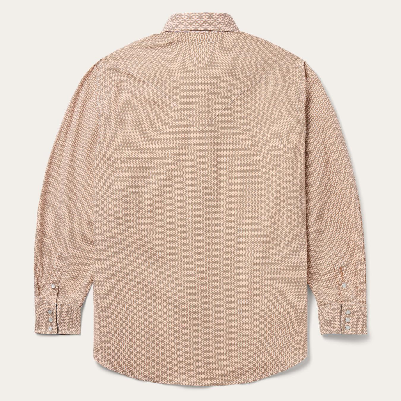 Men Western Shirts | Stetson Diamond Print Western Shirt Orange
