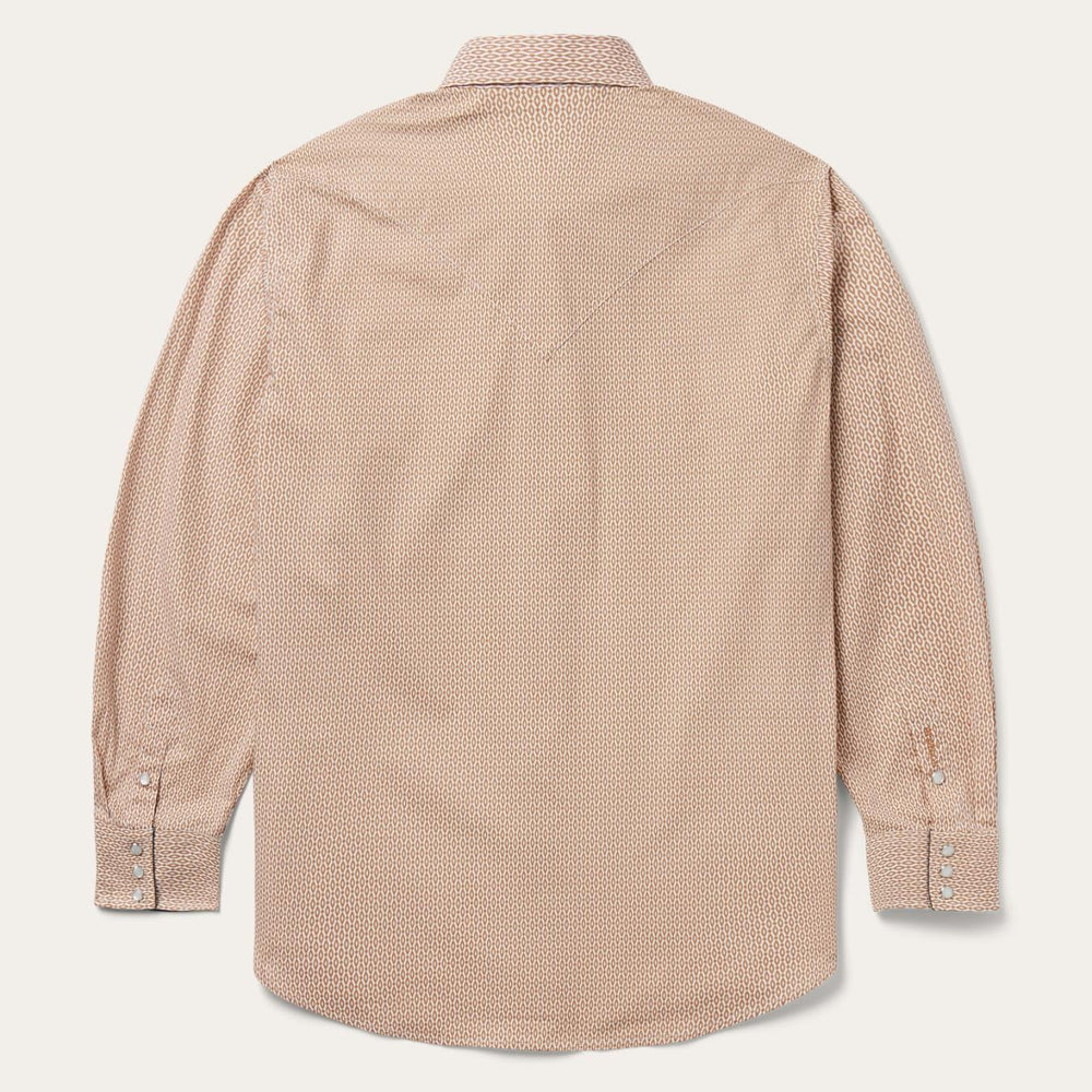 Men Western Shirts | Stetson Diamond Print Western Shirt Orange