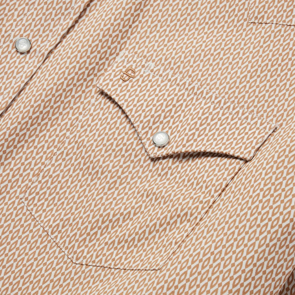 Men Western Shirts | Stetson Diamond Print Western Shirt Orange