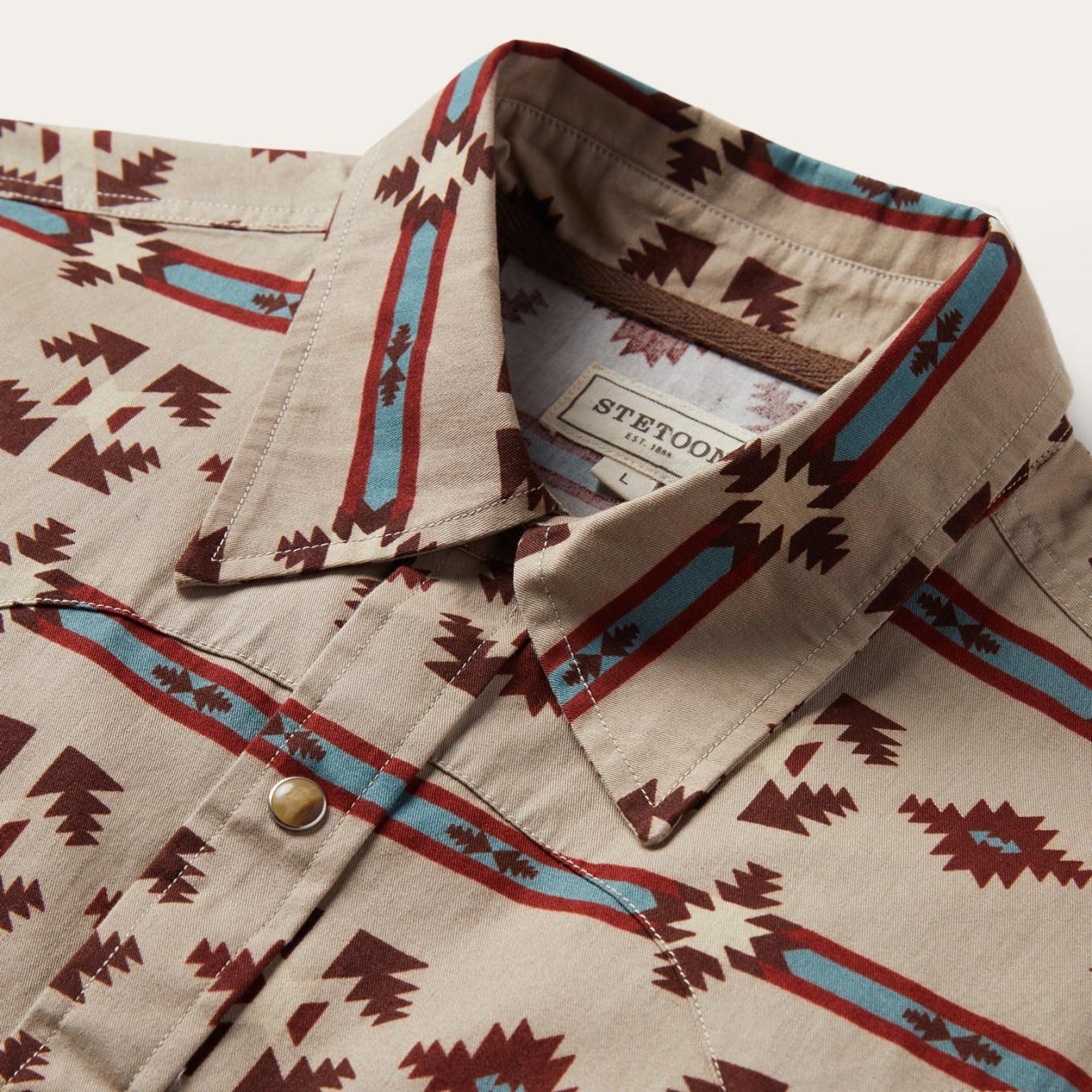 Men Western Shirts | Stetson Gaucho Stripe Shirt Brown