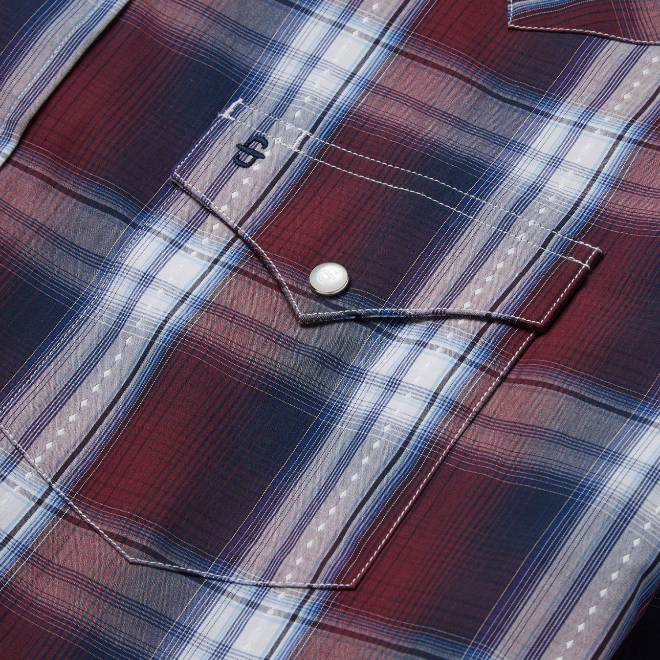 Men Western Shirts | Stetson Good Luck Plaid Western Shirt Wine