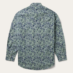 Men Western Shirts | Stetson Greenspring Paisley Print Western Shirt Blue
