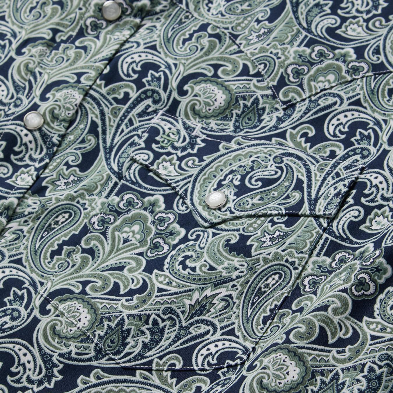 Men Western Shirts | Stetson Greenspring Paisley Print Western Shirt Blue
