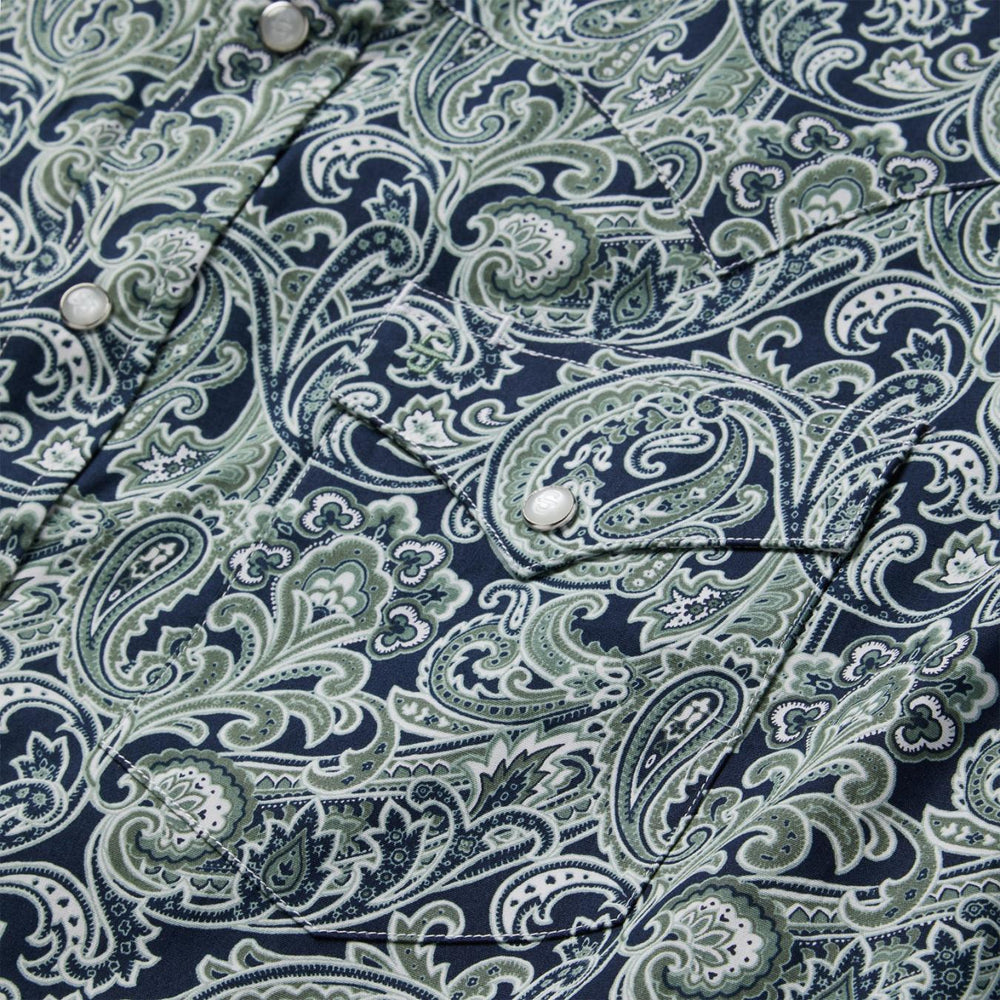Men Western Shirts | Stetson Greenspring Paisley Print Western Shirt Blue