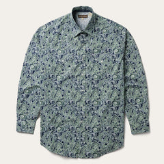 Men Western Shirts | Stetson Greenspring Paisley Print Western Shirt Blue