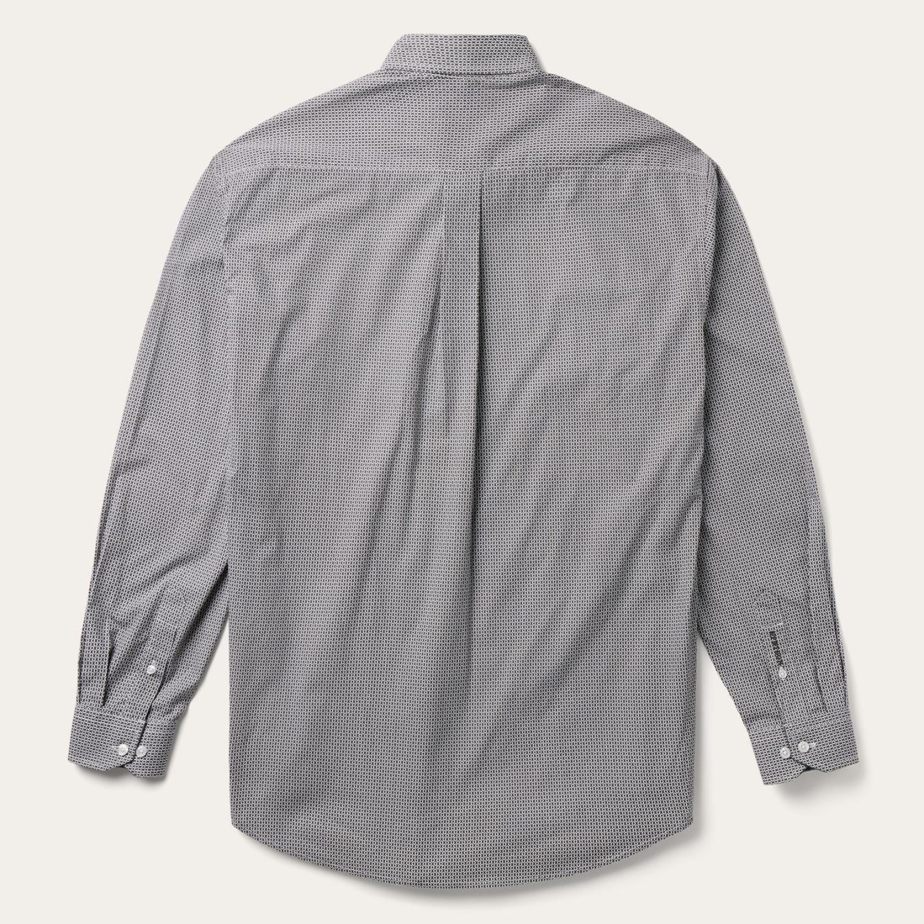 Men Western Shirts | Stetson Grey Geo Print Button Front Shirt Grey