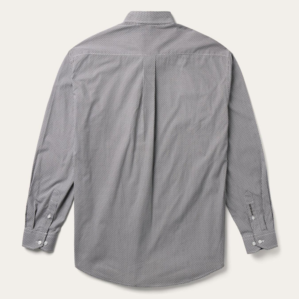 Men Western Shirts | Stetson Grey Geo Print Button Front Shirt Grey