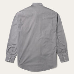 Men Western Shirts | Stetson Grey Geo Print Western Shirt Grey