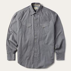 Men Western Shirts | Stetson Horseshoe Stripe Print Shirt Grey