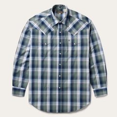 Men Western Shirts | Stetson Lucky Diamond Plaid Western Shirt Green
