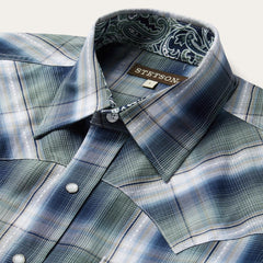 Men Western Shirts | Stetson Lucky Diamond Plaid Western Shirt Green