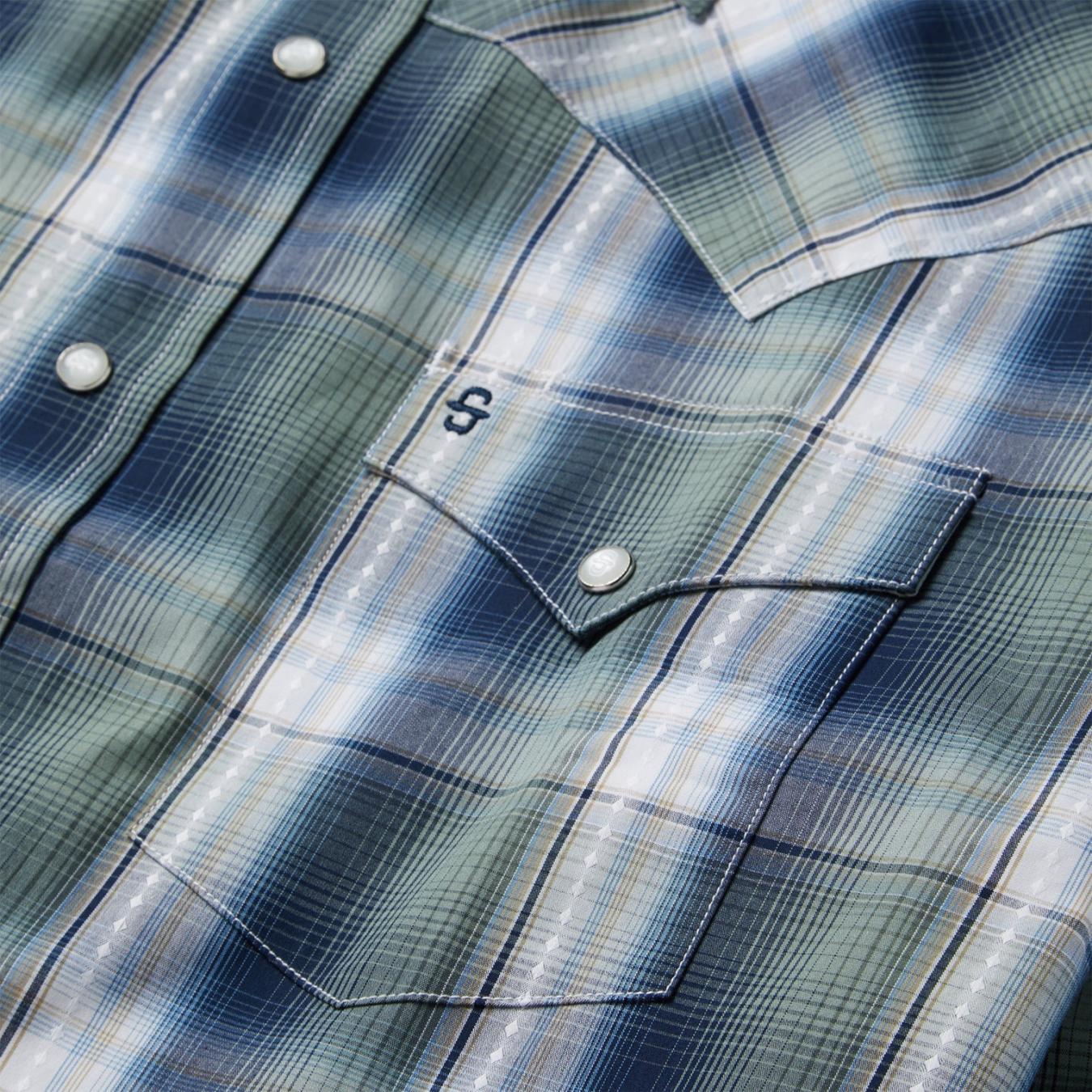 Men Western Shirts | Stetson Lucky Diamond Plaid Western Shirt Green