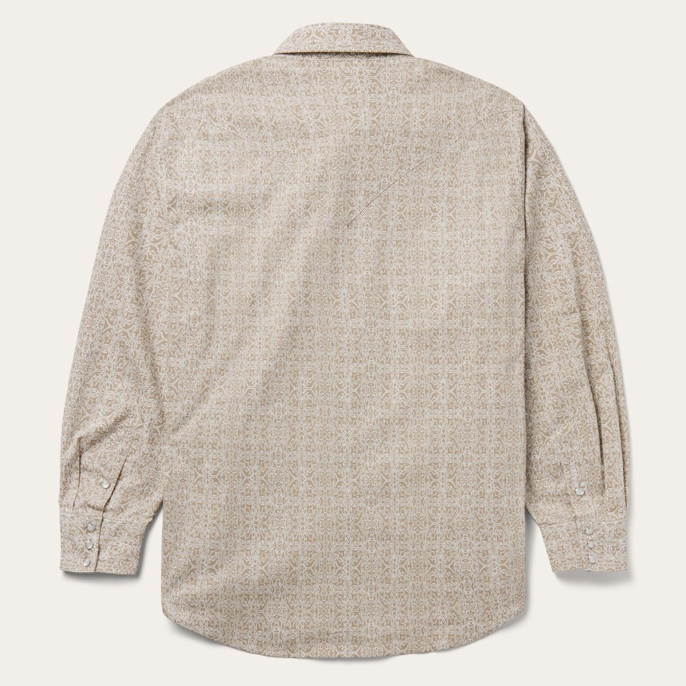 Men Western Shirts | Stetson Medallion Print Western Shirt Brown