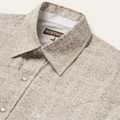Men Western Shirts | Stetson Medallion Print Western Shirt Brown