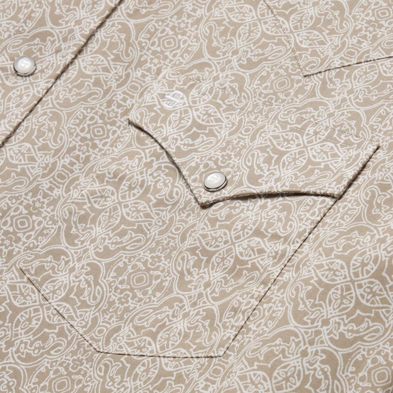 Men Western Shirts | Stetson Medallion Print Western Shirt Brown