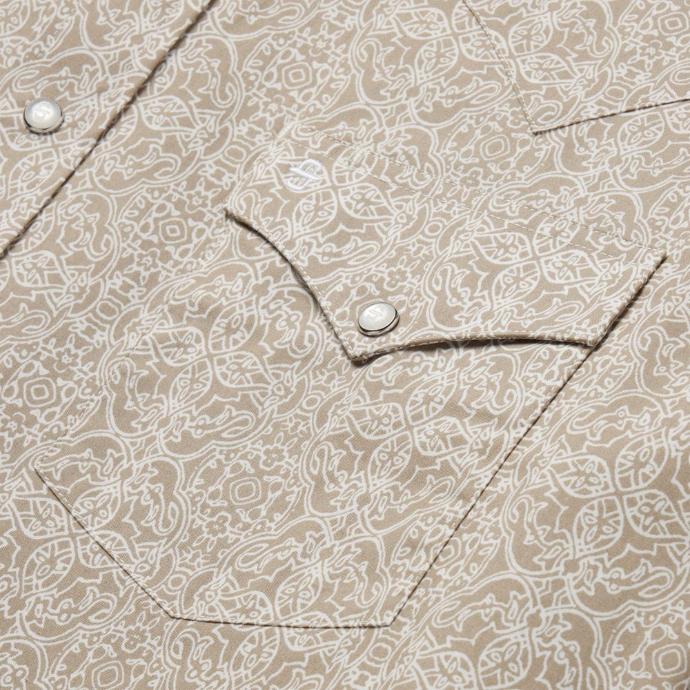 Men Western Shirts | Stetson Medallion Print Western Shirt Brown