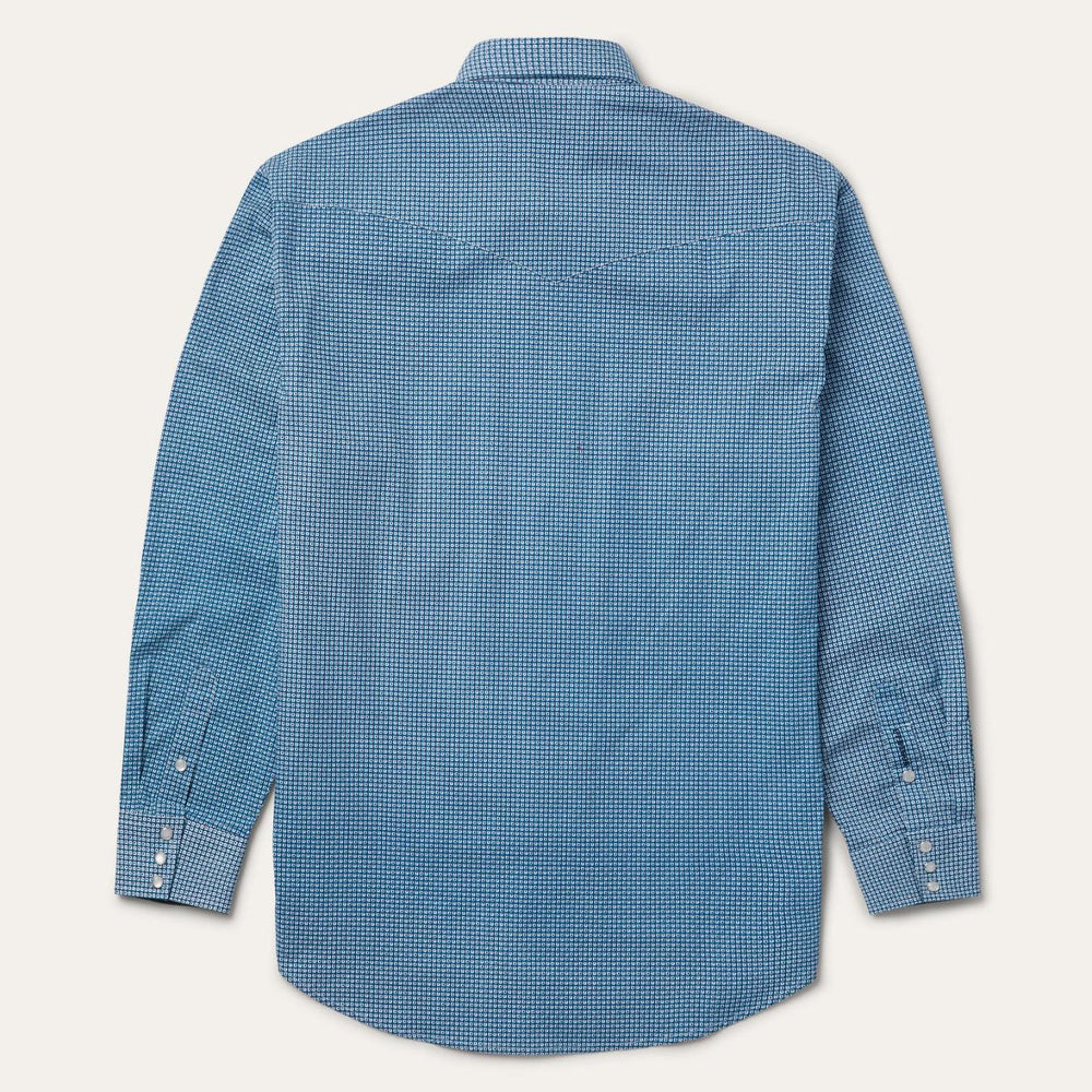 Men Western Shirts | Stetson Micro Print Western Shirt Blue
