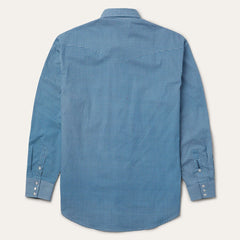 Men Western Shirts | Stetson Micro Print Western Shirt Blue