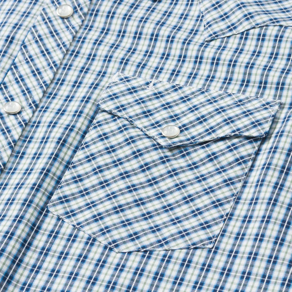 Men Western Shirts | Stetson Modern Snap Front Shirt In Mini Check Blue