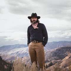 Men Western Shirts | Stetson Navy Twill Shirt Blue