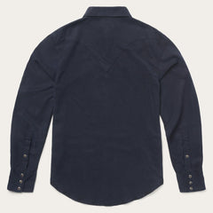 Men Western Shirts | Stetson Navy Twill Shirt Blue