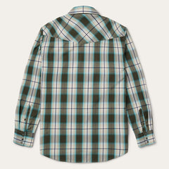 Men Western Shirts | Stetson Olive Ombre Plaid Western Shirt Green