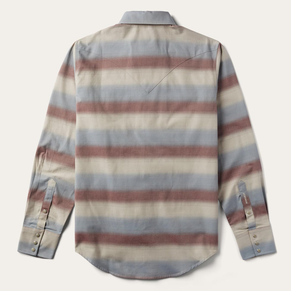 Men Western Shirts | Stetson Ombre Stripe Twill Shirt Wine