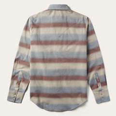 Men Western Shirts | Stetson Ombre Stripe Twill Shirt Wine
