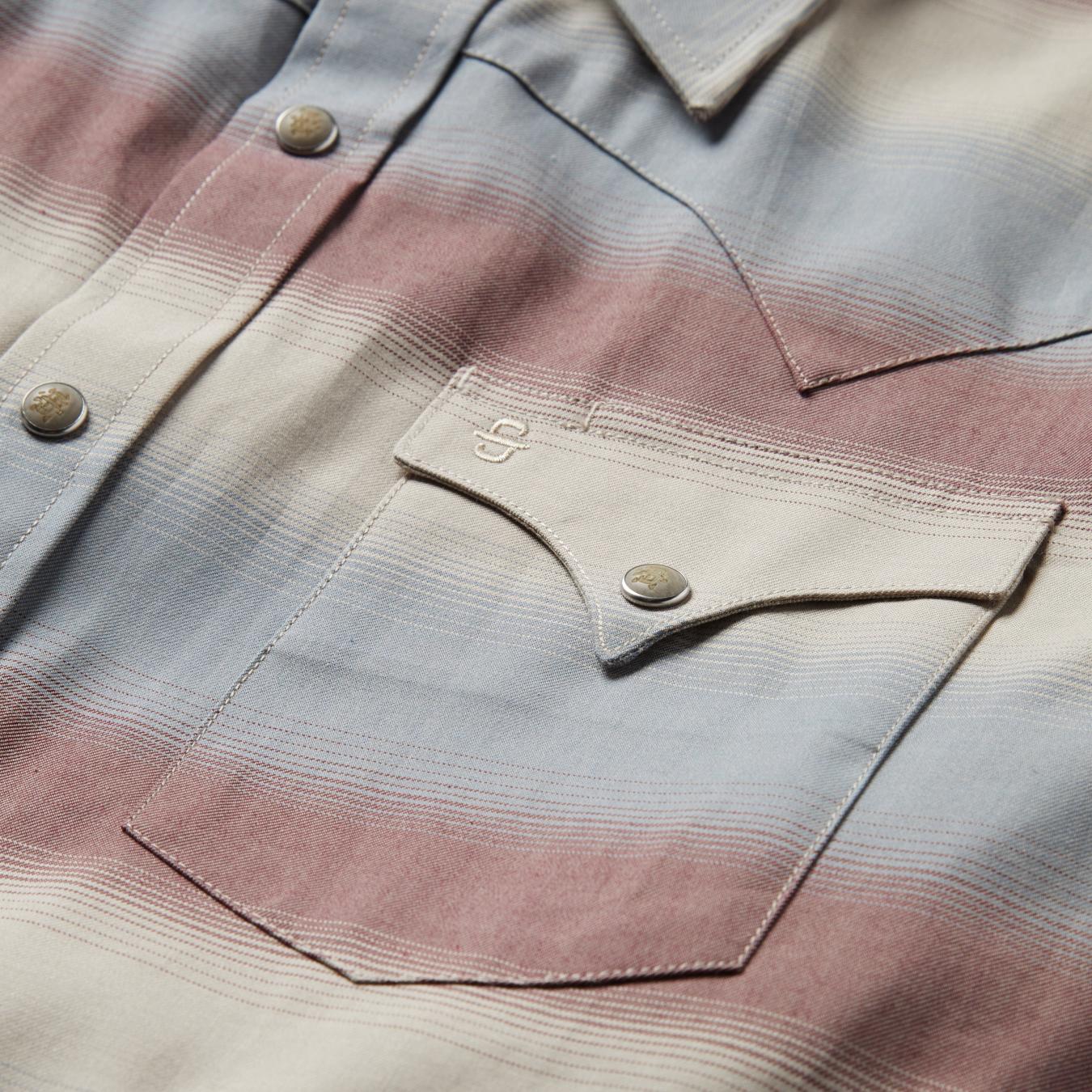 Men Western Shirts | Stetson Ombre Stripe Twill Shirt Wine