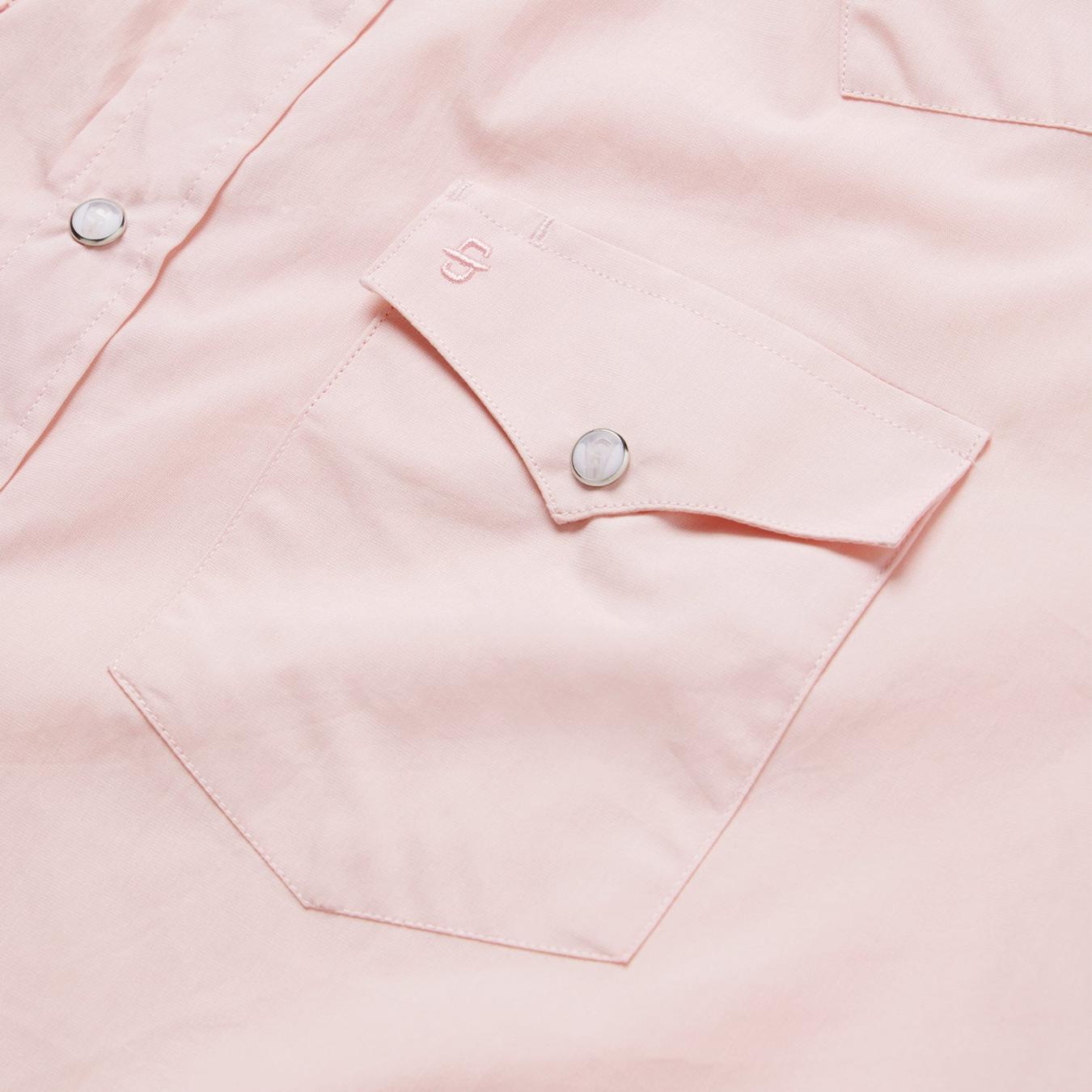 Men Western Shirts | Stetson Pink End-On-End Western Shirt Pink