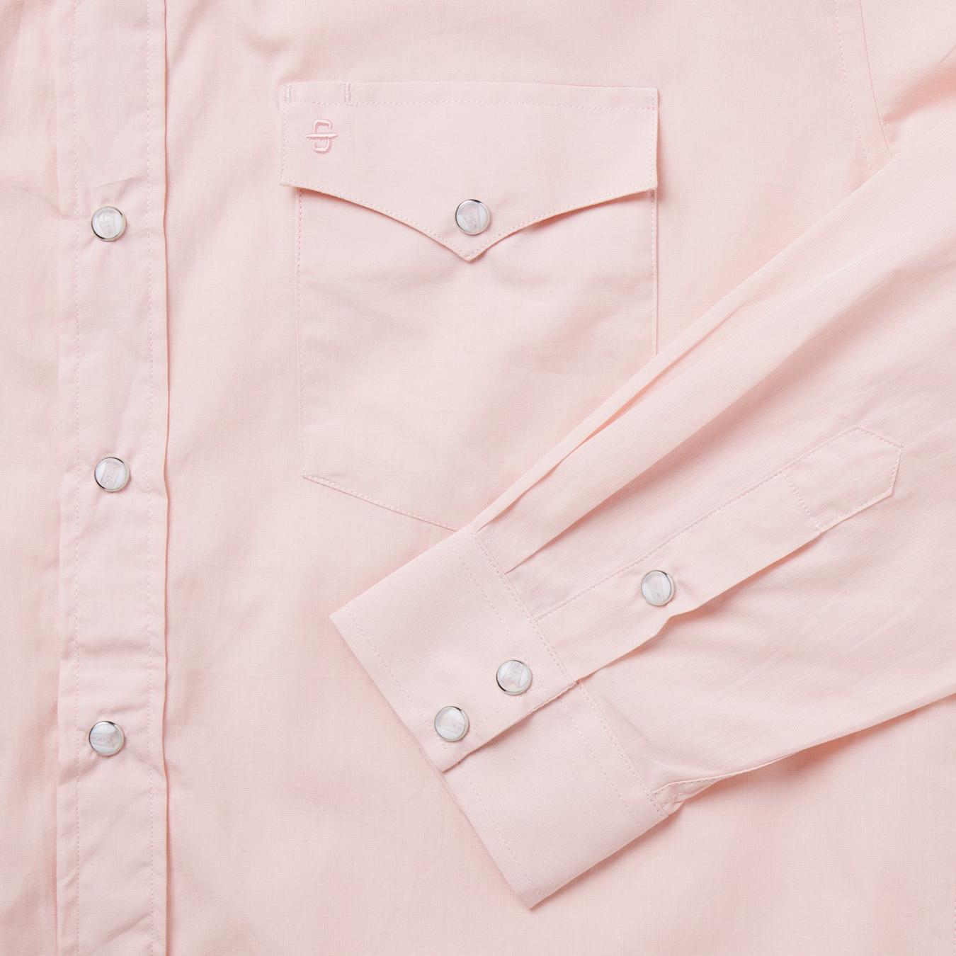 Men Western Shirts | Stetson Pink End-On-End Western Shirt Pink