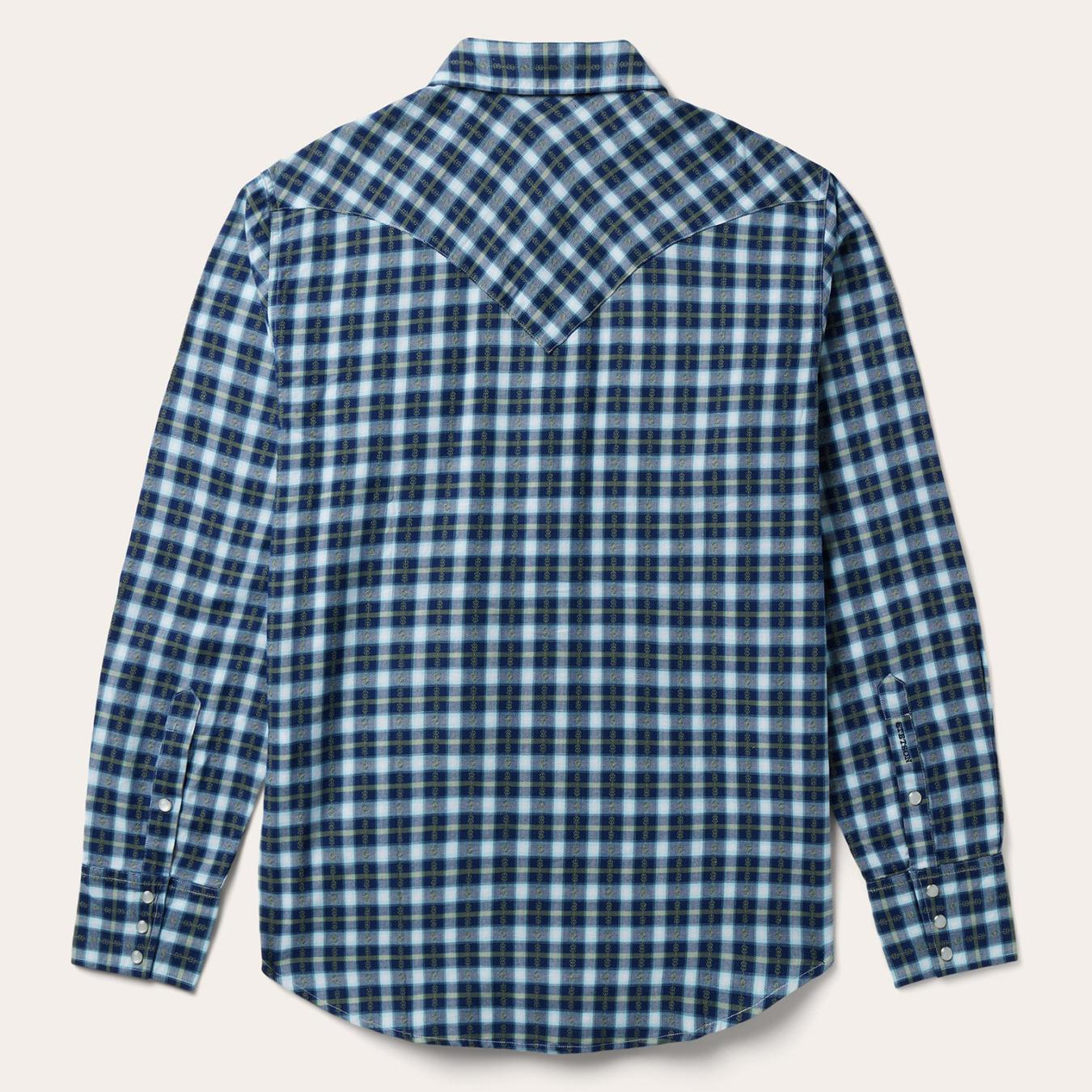 Men Western Shirts | Stetson Plaid Twill Dobby Western Shirt Blue