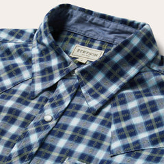 Men Western Shirts | Stetson Plaid Twill Dobby Western Shirt Blue