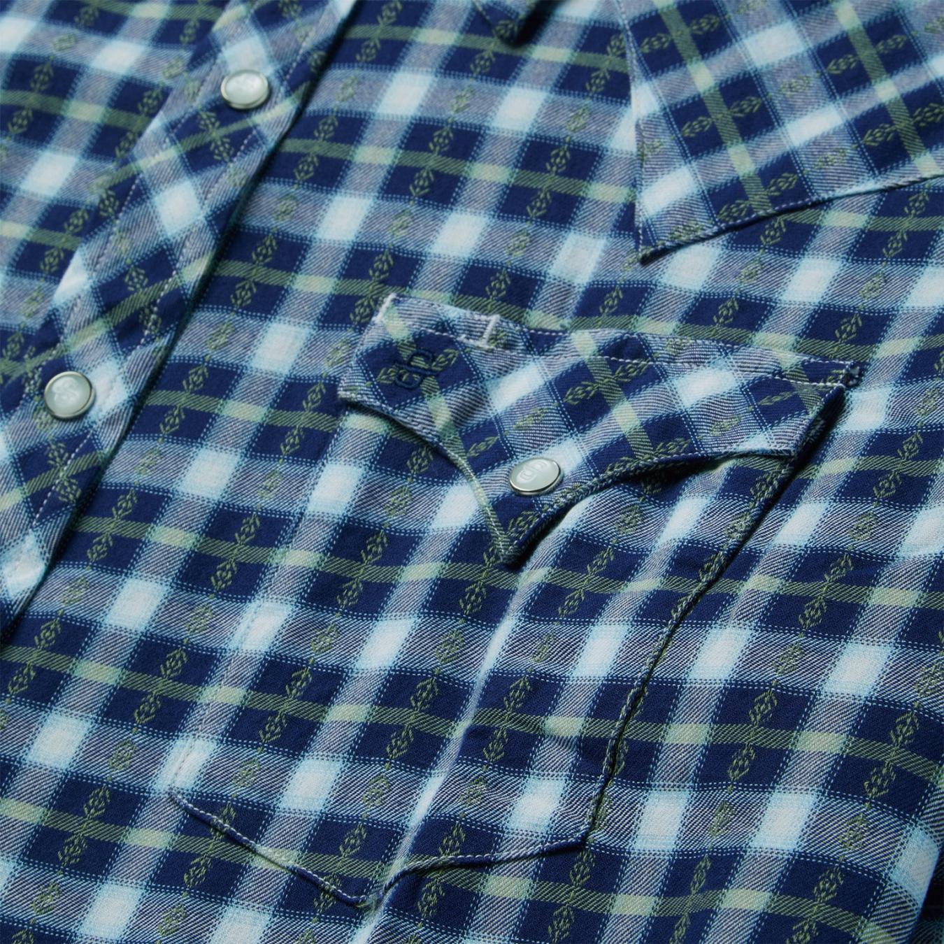 Men Western Shirts | Stetson Plaid Twill Dobby Western Shirt Blue